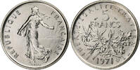 France 5 Francs Coin, Semeuse, Paris, Nickel Clad -