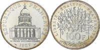 France 100 Francs Coin, Panthéon, Paris, Silver, KM:951.1 -