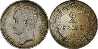 Belgium 2 Francs, 2 Frank Albert I, Brussels, Silver, KM:75 -