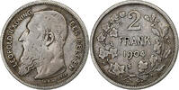 Belgium 2 Francs, 2 Frank Leopold II, Silver, KM:59 -