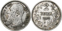 Belgium 2 Francs, 2 Frank Leopold II, Silver, KM:58.1 -