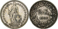 Switzerland 2 Francs Bern, Silver, KM:21 -