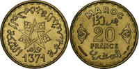 Morocco 20 Francs Mohammed V, Paris, Aluminum-Bronze, KM:50 -