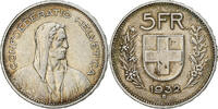 Switzerland 5 Francs Bern, Silver, KM:40 -