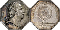 France betaalpenning Louis XVIII, Compagnie des Notaires de Paris, Silver -