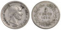Netherlands 5 Cents Coin, William III, Silver, KM:91 -