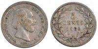 Netherlands 5 Cents Coin, William III, Silver, KM:91 -