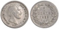 Netherlands 5 Cents Coin, William III, Silver, KM:91 -