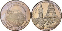 France Medaille Tunnel sous la Manche - Elizabeth II, Mitterrand -