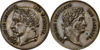 France Medaille Napoléon Ier, Napoléon III, Empereurs, Silvered Brass -