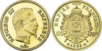 France Medaille Napoléon III, Reproduction 100 Francs or, Gilt Metal -