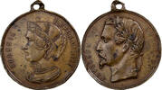 France Medaille Napoléon III et Eugénie, Brass -