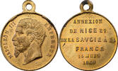 France betaalpenning Napoléon III, Annexion de la Savoie et Nice, Brass -