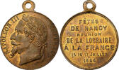 France Medaille Napoléon III, Fêtes de Nancy, Brass -