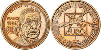 France Medaille Charles De Gaulle, 1 Euro Essai, Copper Gilt, Jimenez -