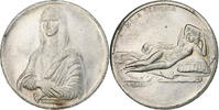 France Medaille La Maja Nue, La Joconde, Silvered bronze -