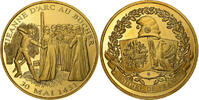 France Medaille Histoire de France, Jeanne d'Arc au Bucher, Copper Gilt -