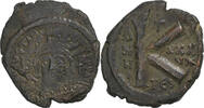 Half Follis Justinian I, Thessalonica, Bronze, Sear:174 -