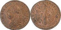 France 3 Deniers Louis XVI, Lyon, Copper -