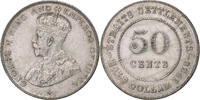 Straits Settlements 50 Cents George V, Bombay, Silver -