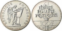 France 100 Francs Droits de l'Homme, Monnaie de Paris, BU, Silver -