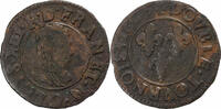 France Double Tournois Louis XIII, Riom, Copper, Gadoury:9 -