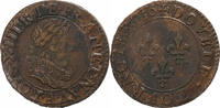 France Double Tournois Louis XIII, Paris, Copper, Gadoury:9a -