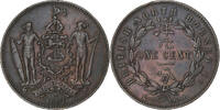 British North Borneo Cent Heaton, Bronze, KM:2 -