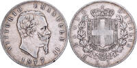 Italy 5 Lire Vittorio Emanuele II, Rome, Silver, KM:8.4 -