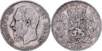 Belgium 5 Francs Leopold II, Brussels, Fautée / Error, Silver -