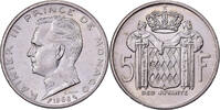 Monaco 5 Francs Rainier III, Paris, Silver, KM:141 -