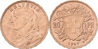 20 Francs 1947 B Schweiz Vreneli, Bern, Gold, VZ, KM:35 VZ