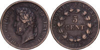French Antilles 5 Cents Louis Philippe I, Paris, Bronze -
