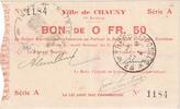 France 50 Centimes Chauny, 1915-07-27, Serie A. 1184 -