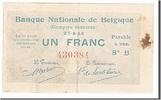 Belgium 1 Franc Banknote, 1914-08-27 -