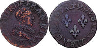 France Double Tournois 1632 Tours Louis XIII, Tours, Bronze, Gadoury:9a S 34.14 &pound;  +  4.23 &pound; shipping