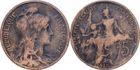 France 5 Centimes 1916 MDP Daniel-Dupuis, MDP, Bronze, Gadoury:165 S 10.21 &pound;  +  4.23 &pound; shipping