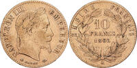 France 10 Francs 1866 A Napoleon III, Paris, Gold, Gadoury:1015 EF(40-45)