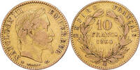 France 10 Francs 1864 BB Napoleon III, Strasbourg, Gold VF(30-35)