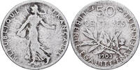 France 50 Centimes Semeuse, Paris, Silver, Gadoury:420 -