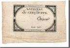 France 5 Livres Banknote, Chaignet, KM:A76, Lafaurie:171 -