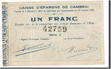 France 1 Franc Banknote, Pirot:59-506, Cambrai -