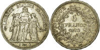 France 5 Francs Coin, Hercule, Paris, Silver, KM:820.1 -