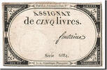 France 5 Livres Banknote, Fontaine, 1793-10-31, KM:A76 -
