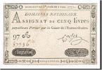 France 5 Livres Banknote, Corset, 1791-11-01, KM:A50 -