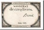 France 5 Livres Banknote, Brouz, 1793-10-31, KM:A76 -
