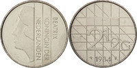 Netherlands 2-1/2 Gulden Coin, Beatrix, Nickel, KM:206 -