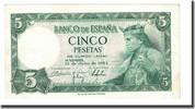 Spain 5 Pesetas Banknote, 1954-07-22, KM:146a -