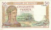 France 50 Francs Cérès, P. Rousseau and R. Favre-Gilly, 1938-10-27 -