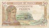 France 50 Francs Cérès, P. Rousseau and R. Favre-Gilly, 1939-10-19 -